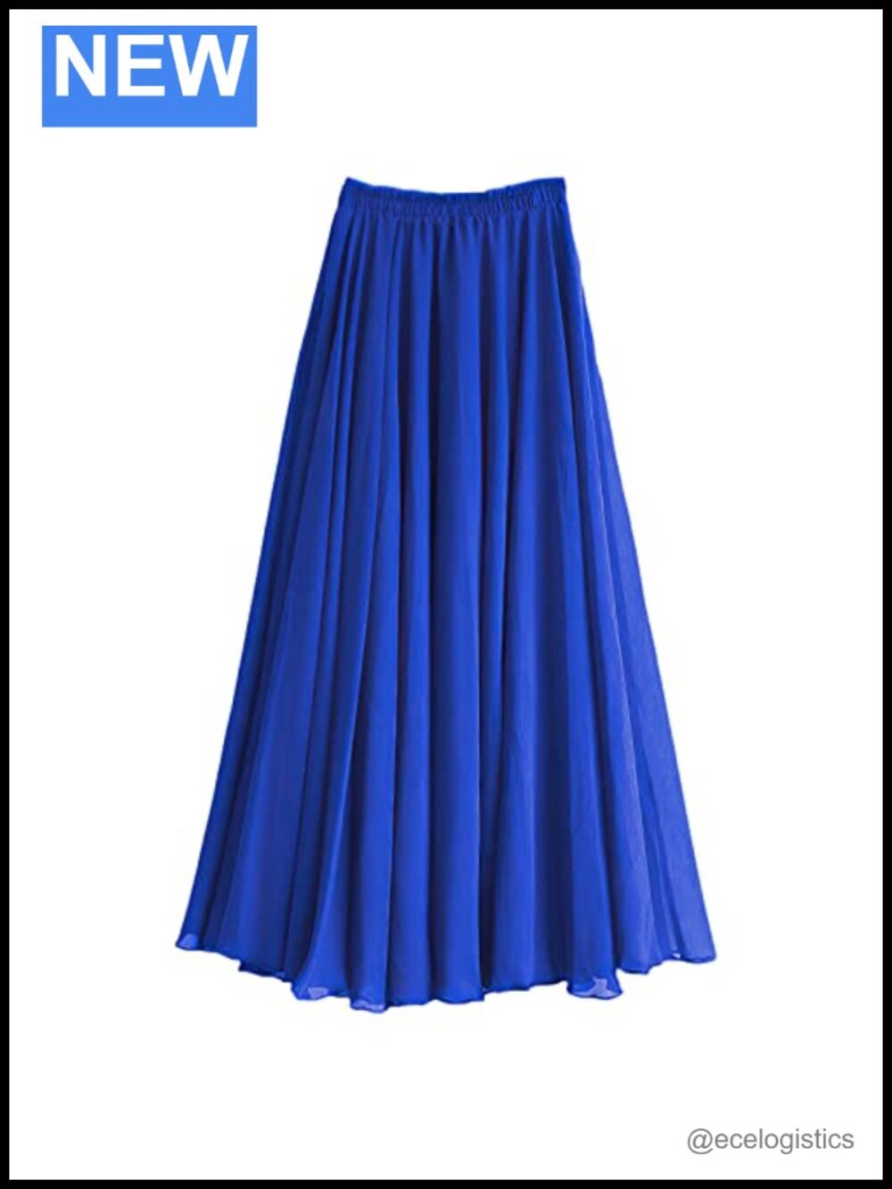 Women's A-Line Pleated Chiffon Long Maxi Skirt High Waist Flowy